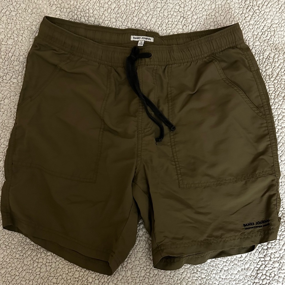 Banks Journal Currents Walkshort, Olive Green / Brown, 36